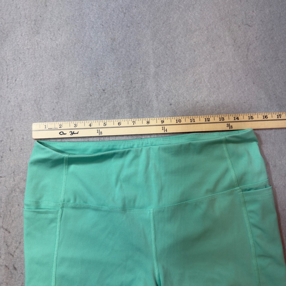 Athletic Works Womens Mint Green High Waisted Bike Shorts with Pockets L 12-14 - Picture 6 of 9